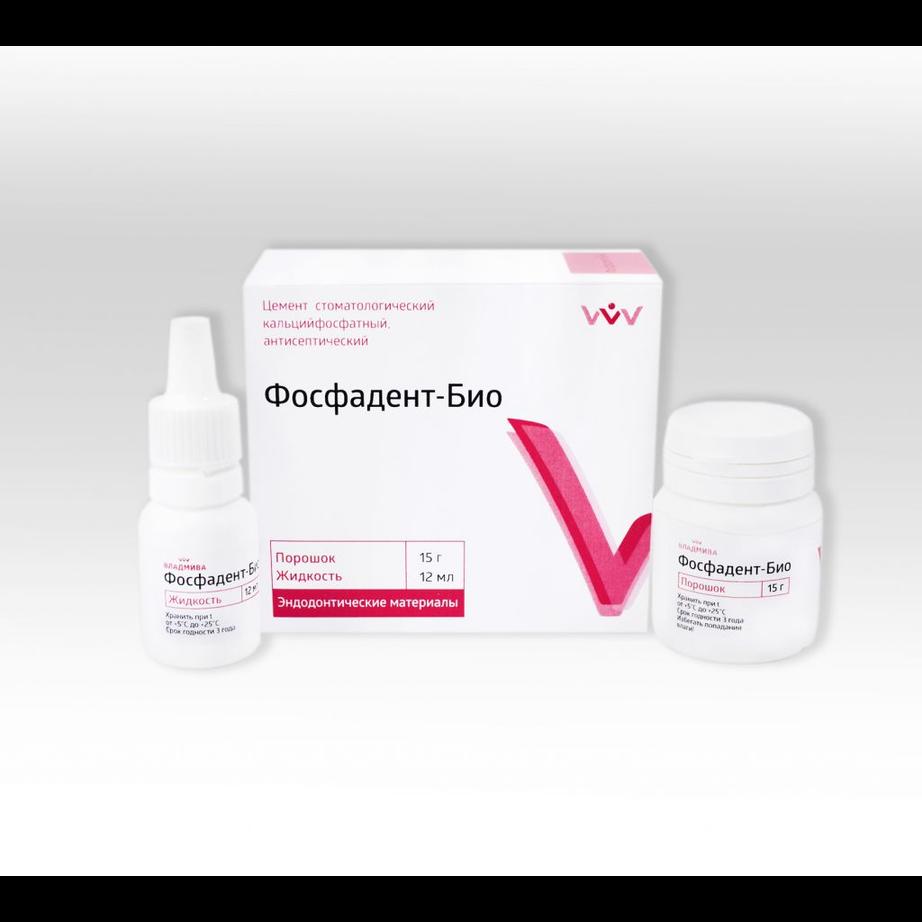 Фосфадент Био для эндодонтического лечения инфицированных каналов, пор.15г, ж-ть 12мл (Владмива)