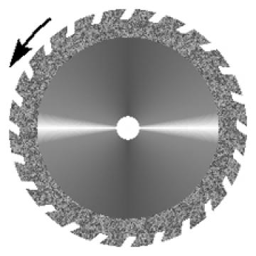 340 524 220-F Круг алмазный «Пила» двусторонний крупнозернистый d=22 мм (К15)