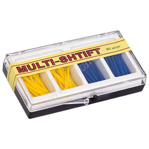 Штифты беззольные Multi Shtift (11007) ассортимент 2 вида по * 40шт, желтые Ø1.2/синие Ø1.6мм