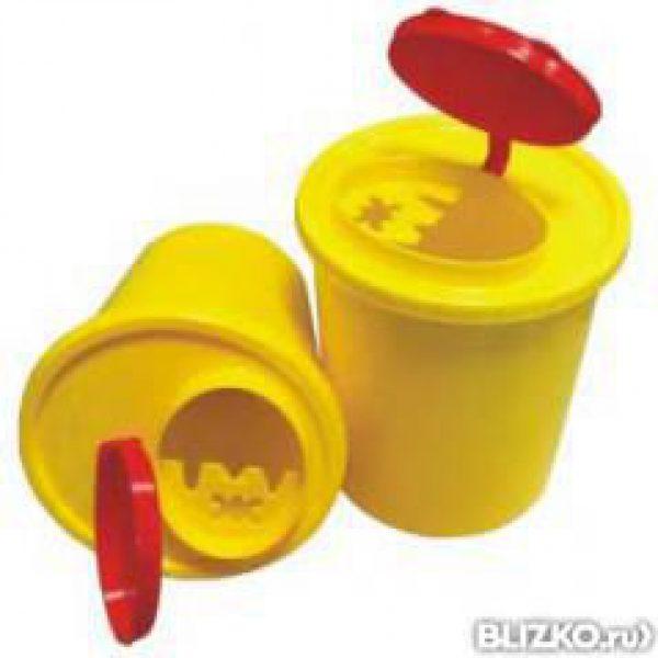 Контейнер МК-01 Стандарт 0.5л (желтый) одноразовый для сбора колюще режущих отходов