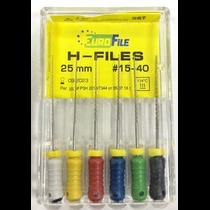 H-Files 25 мм, ISO 15-40, сталь, уп-6шт (Eurofile)