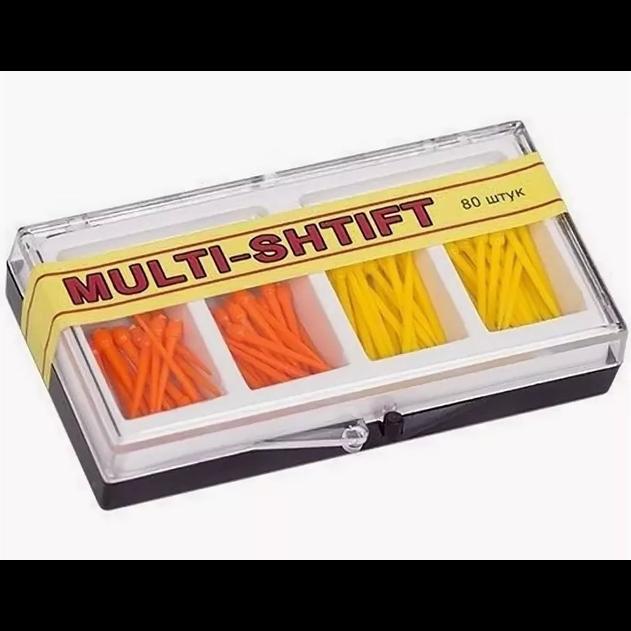 Штифты беззольные Multi Shtift (11006) ассортимент, 2 вида по * 40шт, желтые d1.2/оранжевые d1.5