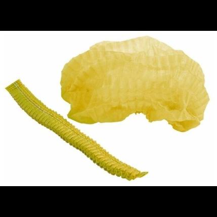 Шапочка-клип одноразовая Шарлотта желтая 50 штук в упаковке