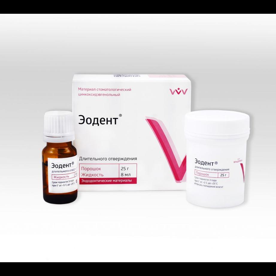 Эодент длительного отверждения цинкоксидэвгенольный материал для пломбир каналов (25г+8мл,Владмива)