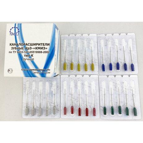 Дрильборы-римеры каналорасширители ручные тип К №30, L-25мм (уп/блистер - 5 шт.)