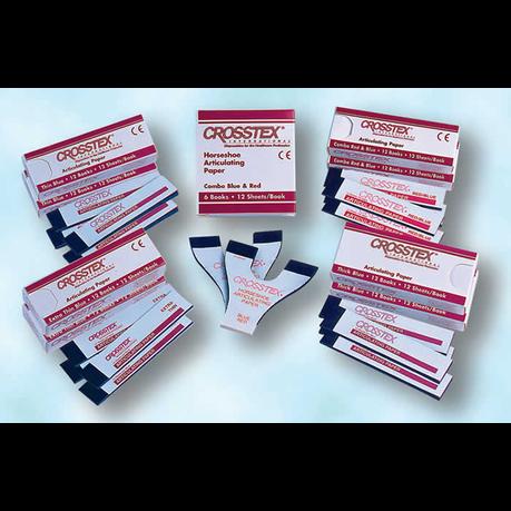 Бумага артикуляционная тонкая "Combo Red & Blue" (71мкм) 1кн. х12 листов (Crosstex)