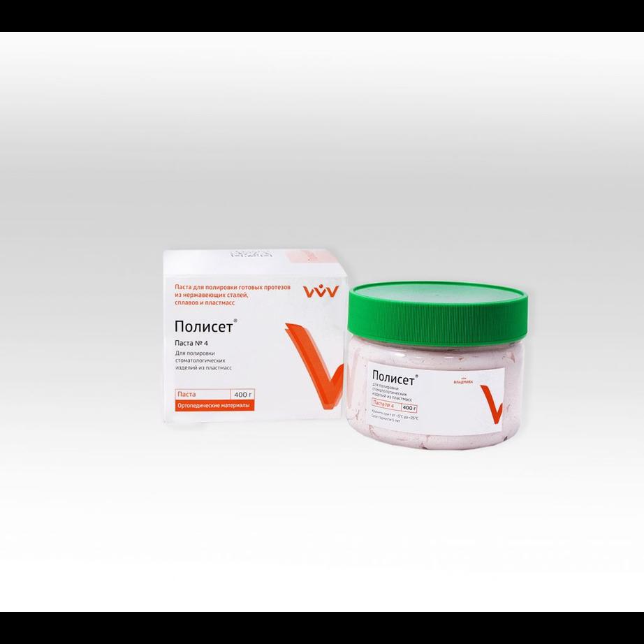 Полисет №4 - паста на водной основе для полировки изделий из пластмасс, уп-400г (Владмива)