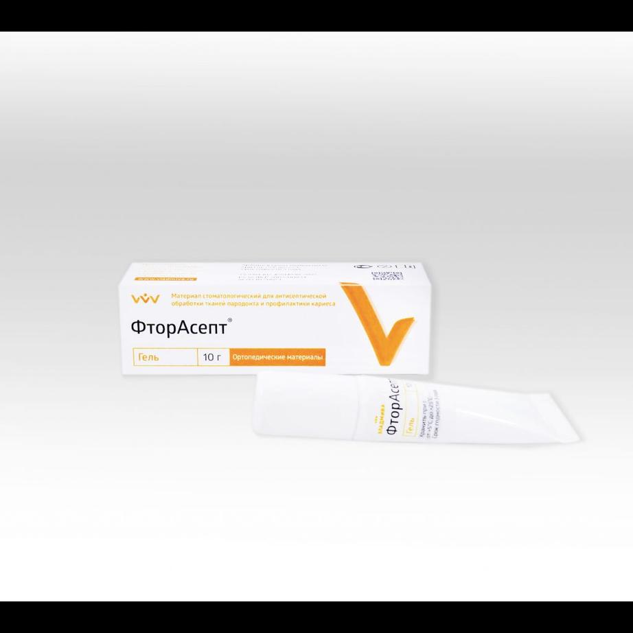 Фторасепт гель, уп-10г, антисептическая обработка тканей пародонта и профилактика кариеса