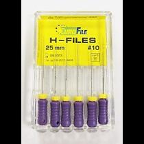 H-Files 25 мм, ISO 10, сталь, уп-6шт (Eurofile)