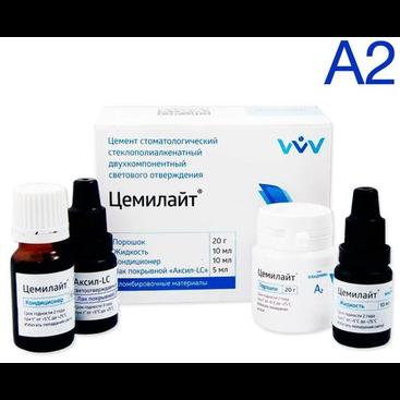 Цемилайт А2 универс. (подкл. и реставр.) пор. 20г, кондиц. 10мл, ж-ть 10мл, лак покр. 5мл (Владмива)