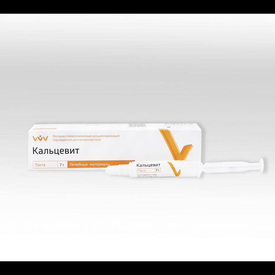 Кальцевит паста - кальцийсодержащий лечебный подкладочный материал, уп-7г (Владмива)