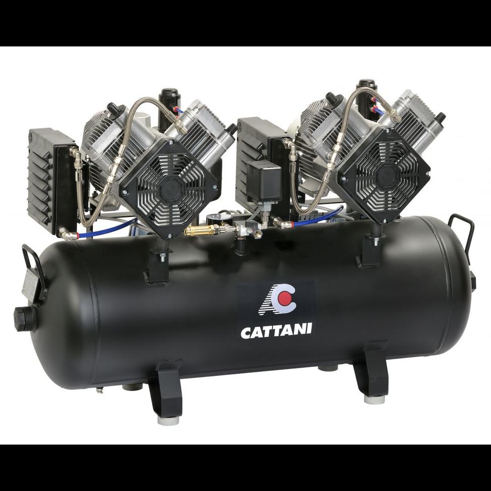 Компрессор 2 двигателя по 2цил., 2 осушителя, ресивер 100л, произв.320л/мин (013429/013430, Cattani)