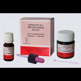 Цинкоксид-эвгеноловая паста, уп.- 25г порошок, 10мл жидкость (Омега)