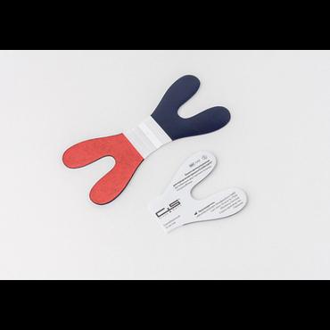 Бумага артикуляционная U-образная 2х сторон синий/красный, 80мкм, 1кн. х12 листов (А302, Clean+Safe)