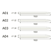 Штифты IKS-А02-V - стекловолоконные цилиндрические, набор-6 шт. (IKADENT)