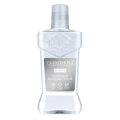 Ополаскиватель PresiDENT White, здоровая белизна, уп- 250 мл
