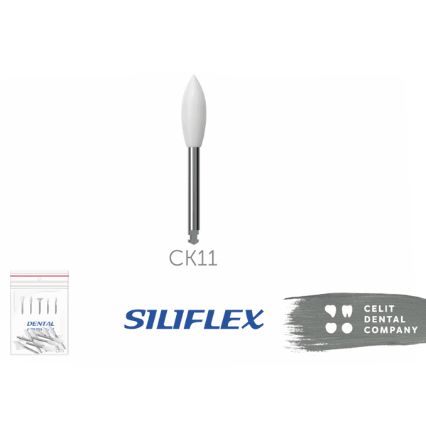 Головки шлифовальные эластичные Siliflex, белые (крупное зерно), Пламя СК11 (Целит)