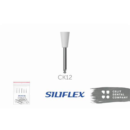 Головки шлифовальные эластичные Siliflex, белые (крупное зерно), Чаша узкая СК12 (Целит)