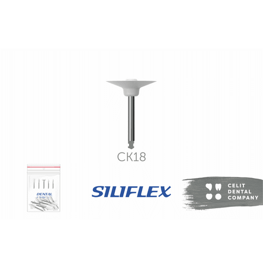 Головки шлифовальные эластичные Siliflex, белые (крупное зерно), Диск СК18 (Целит)