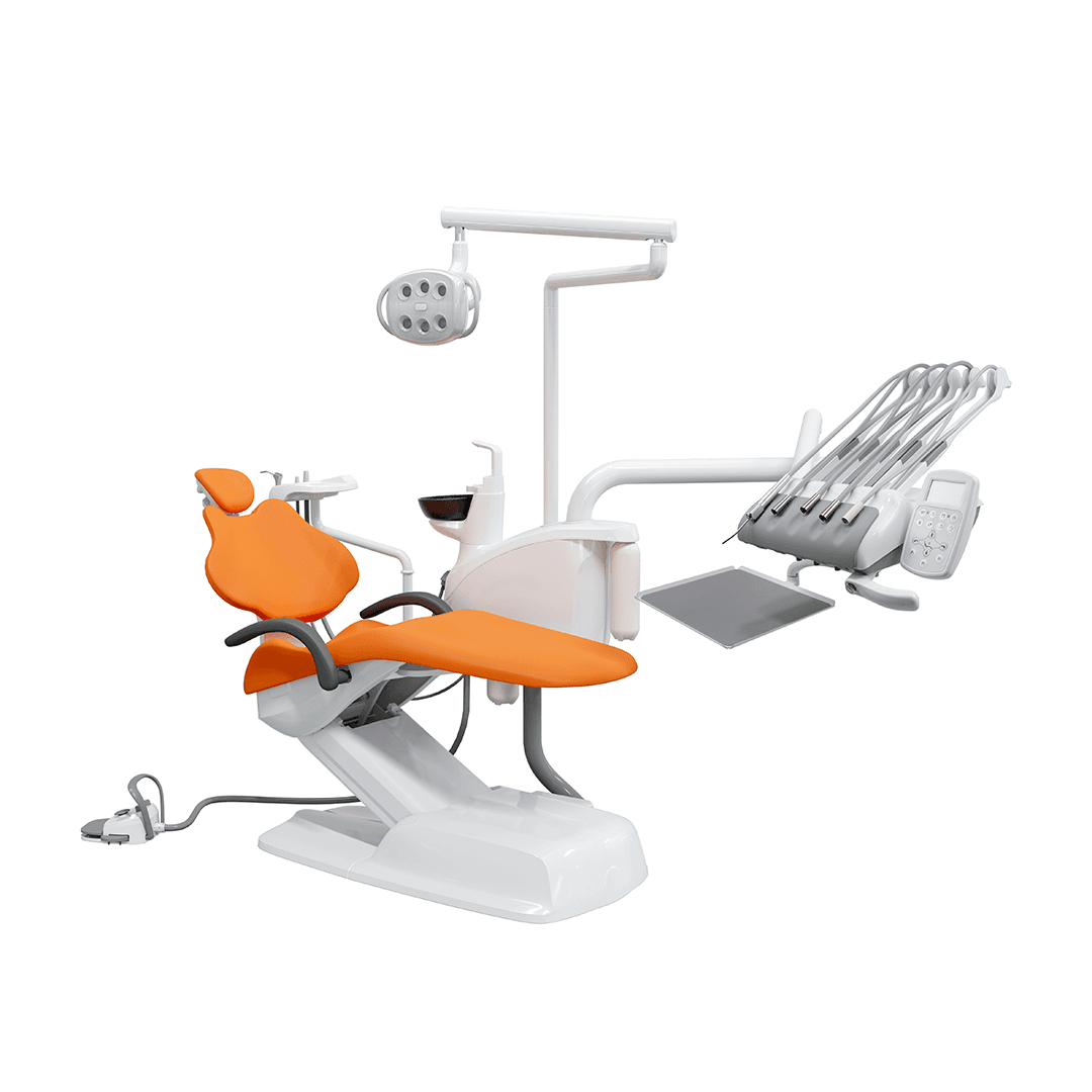Установка стоматологическая Ajax AJ15 верхняя подача, обивка кресла и стула Винил