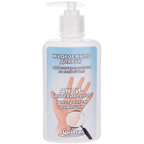 Мыло Спринтер жидкое, антибактериальное для рук, с дозатором, бут. 1л